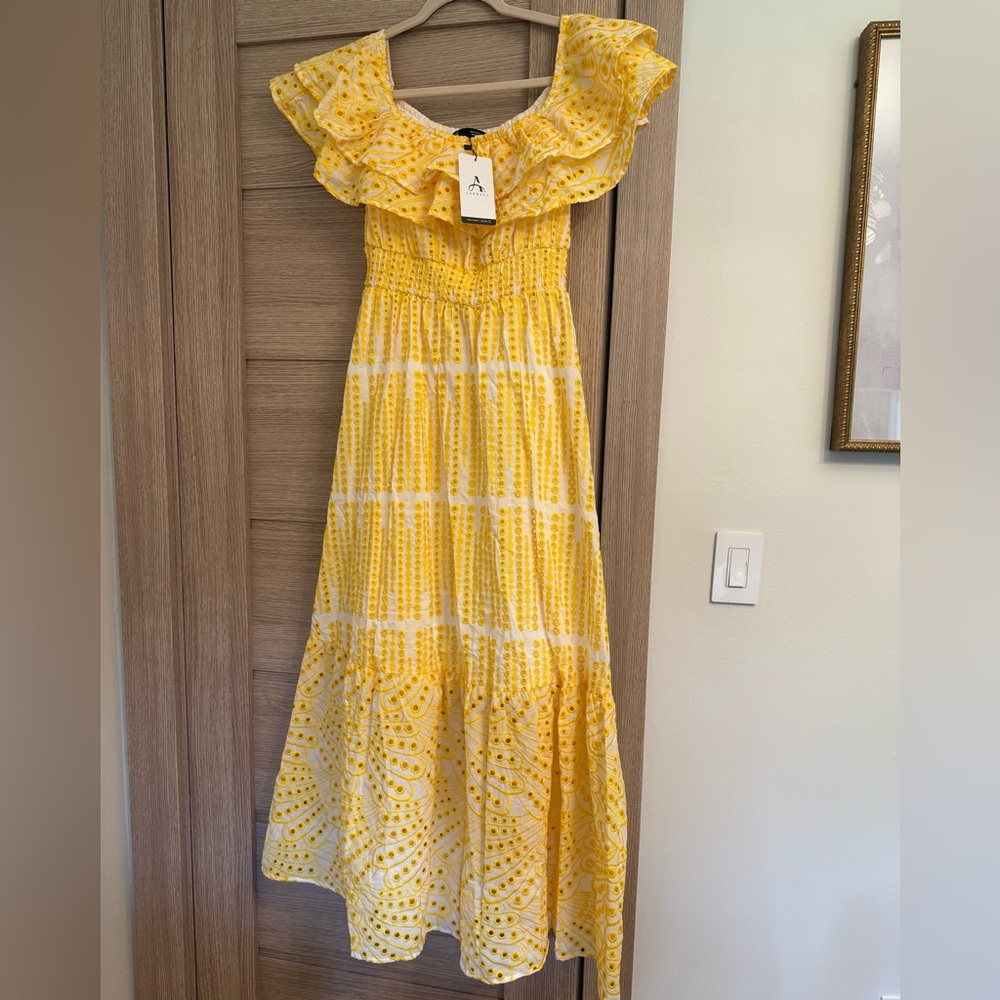 Yellow and White Maxi Dress